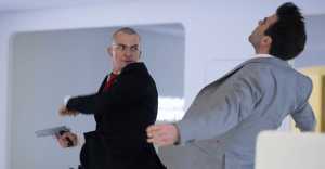 Hitman: Agent 47 - Rupert Friend - Zachary Quinto - punch - FIlmFad.com