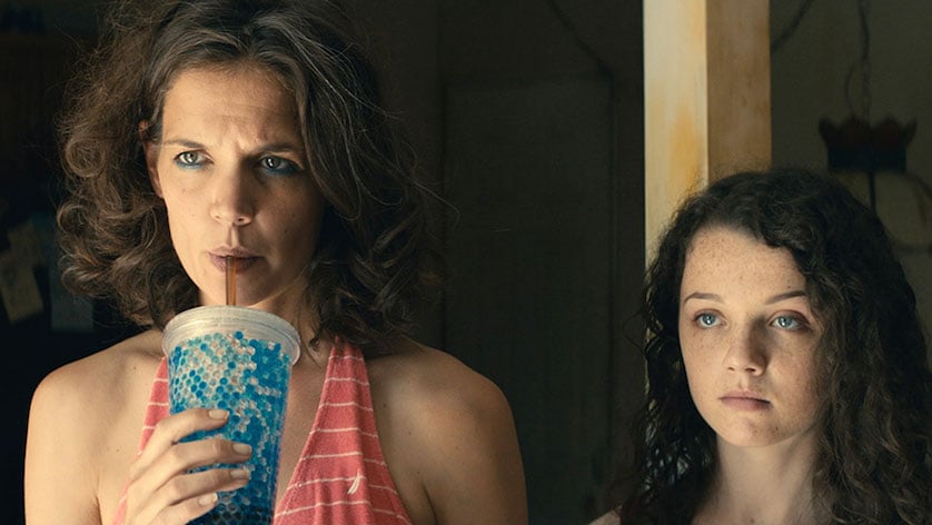 Katie Holmes (left) and Stefania Owen (right) in "All We Had" (2016).