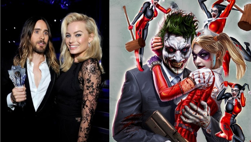 Jared Leto as the Joker, Margot Robbie as Harley Quinn